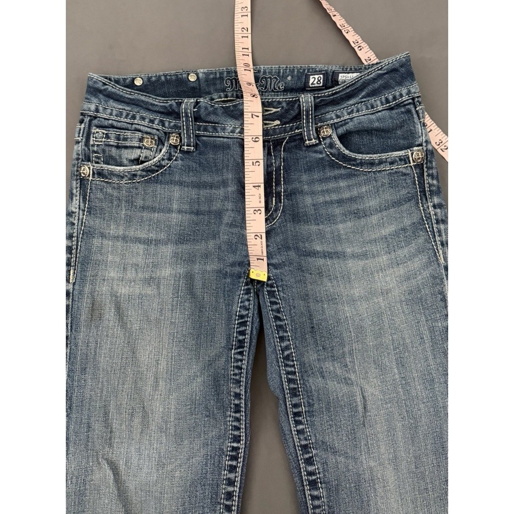 Miss Me Jeans Womens Size 28 Bootcut Medium Wash Embroidered Embellished Stretch - Picture 8 of 15